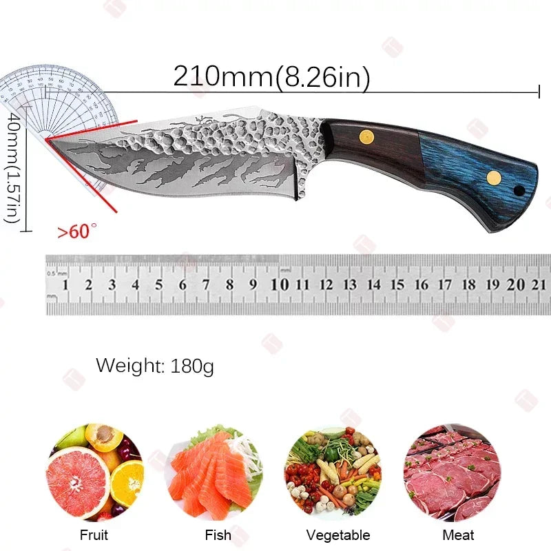 Kitchen Knife Stainless Steel Chef Knife Meat Cleaver Butcher Knife Forged Knife Boning Knife Barbecue Meat Cooking Knife