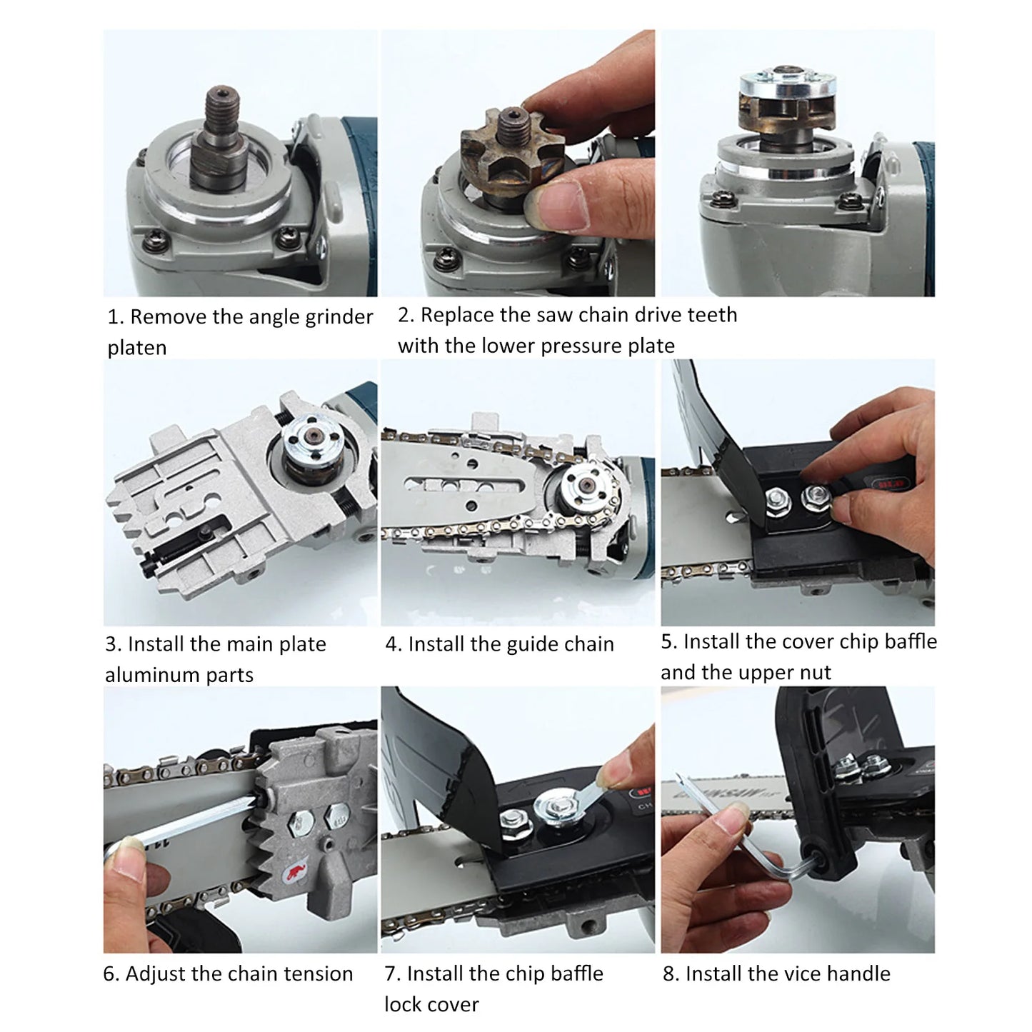 Chainsaw Converter Set High Carbon Steel Electric Bracket for Angle Grinder Woodworking Tool