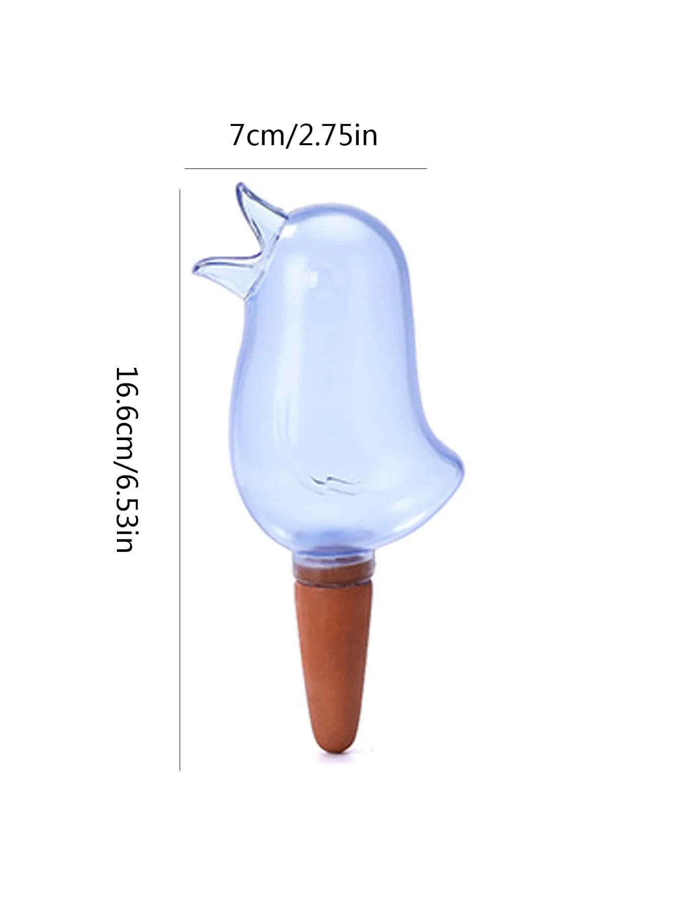 High quality hand blown bird shaped plastic plant self watering system.