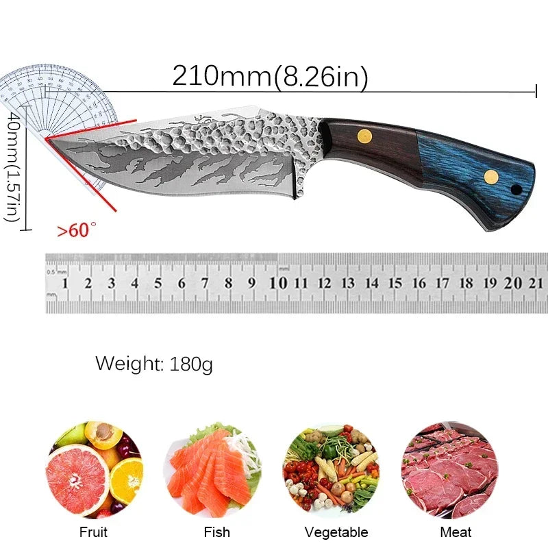 Kitchen Knife Stainless Steel Chef Knife Meat Cleaver Butcher Knife Forged Knife Boning Knife Barbecue Meat Cooking Knife