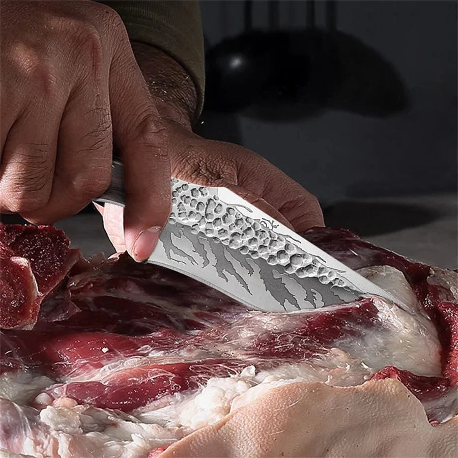 Kitchen Knife Stainless Steel Chef Knife Meat Cleaver Butcher Knife Forged Knife Boning Knife Barbecue Meat Cooking Knife