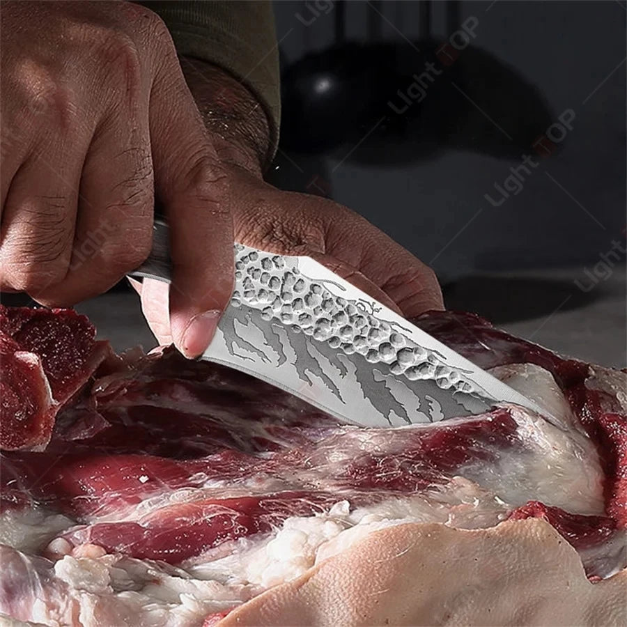 Kitchen Knife Stainless Steel Chef Knife Meat Cleaver Butcher Knife Forged Knife Boning Knife Barbecue Meat Cooking Knife
