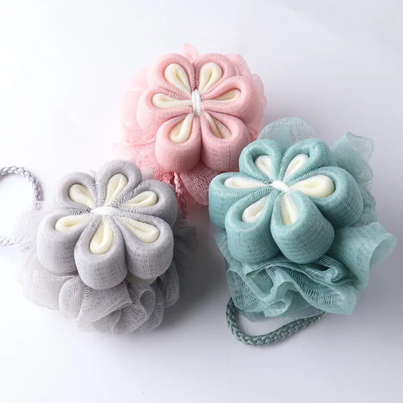 New Loofah Soft Plum Bath Ball Bath Foaming Sponge Universal Bath Sponge Pe Net Bath Flower