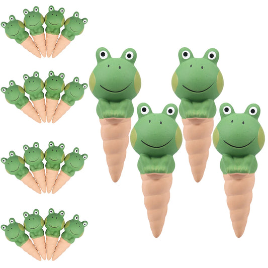 20PCS/4PCS Ceramic Watering Spikes Frog Shaped Automatic Self Watering Stakes Clay Plant Garden Waterers for Holidays