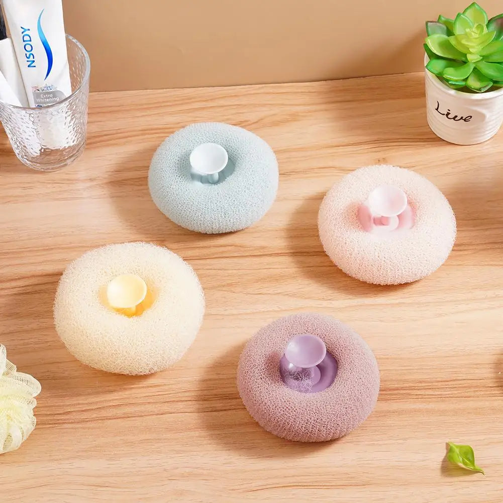 Round Sunflower Shower Ball Super Soft Massage Bath Ball with Suction Cup Brush Bath Towel Mud Sponge Bathroom Accessories