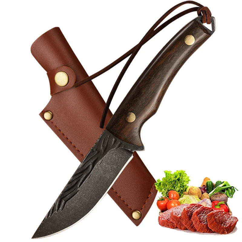 Handmade Forged Stainless Steel Kitchen Chef Boning Knifes Fishing Knife Meat Cleaver Butcher Knife Meat Cleaver Cooking Knives