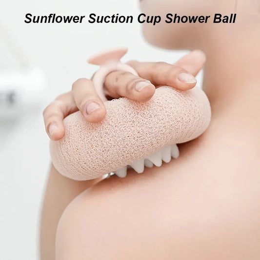 Sunflower Bath Ball Super Soft Bath Ball With Suction Cup Soft Sponge Multifunctional Exfoliate Gentle Home Bathing Accessories