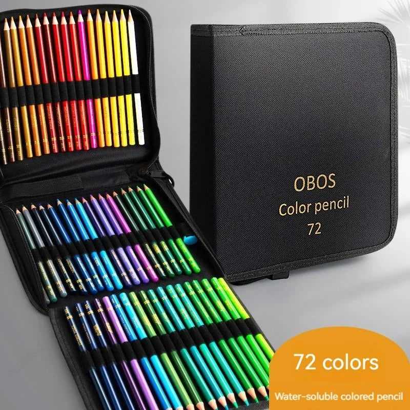 200/120/72/48 Colored Pencils Oil / Watercolor Color Pencils with Cloth Bag For Professional Drawing Sketching Art Supplies