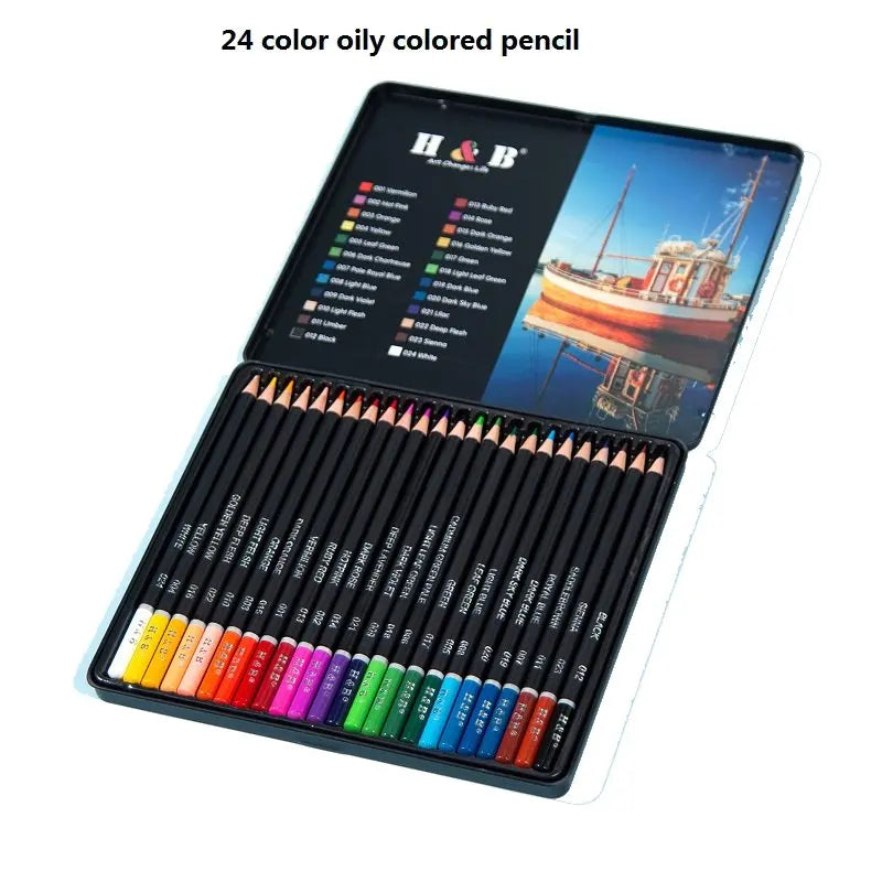 H&B Colored Pencils Set for Adult Coloring Books 24/72/120/180pcs Nontoxic Art Craft Supplies Ideal for Drawing Blending Shading