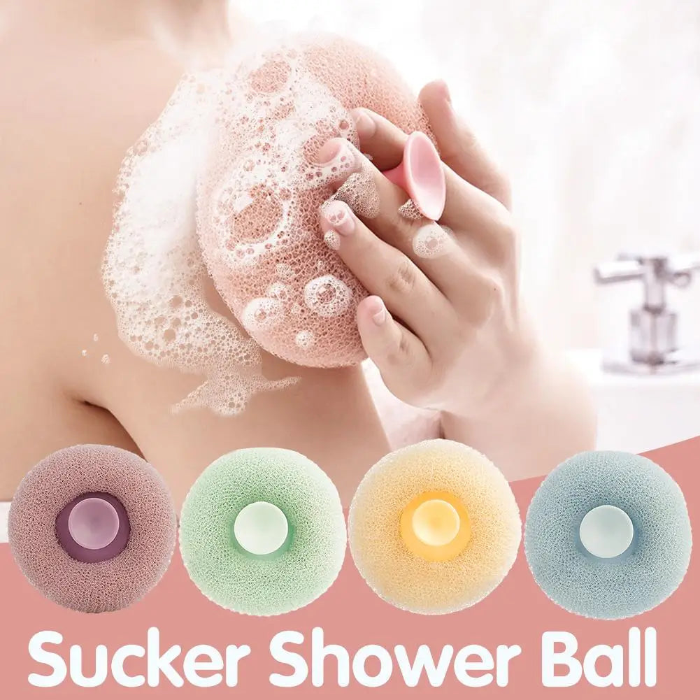 Round Sunflower Shower Ball Super Soft Massage Bath Ball with Suction Cup Brush Bath Towel Mud Sponge Bathroom Accessories