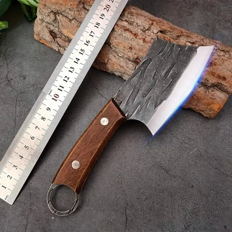 Wood Handle Meat Cleaver Hand-Forged Stainless Steel Knife