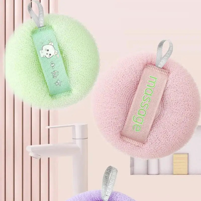 Woven Breathable Mesh Exfoliating Bath Ball with Elastic Strap 1~4PCS