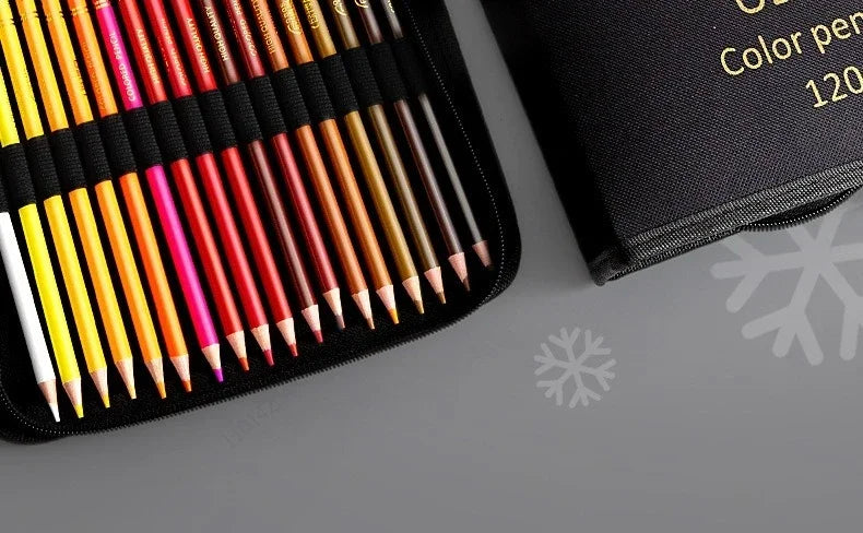 200/120/72/48 Colored Pencils Oil / Watercolor Color Pencils with Cloth Bag For Professional Drawing Sketching Art Supplies