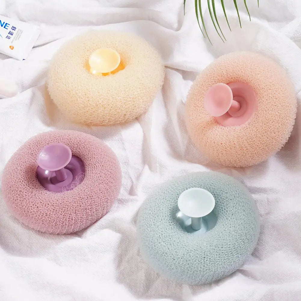 Round Sunflower Shower Ball Super Soft Massage Bath Ball with Suction Cup Brush Bath Towel Mud Sponge Bathroom Accessories