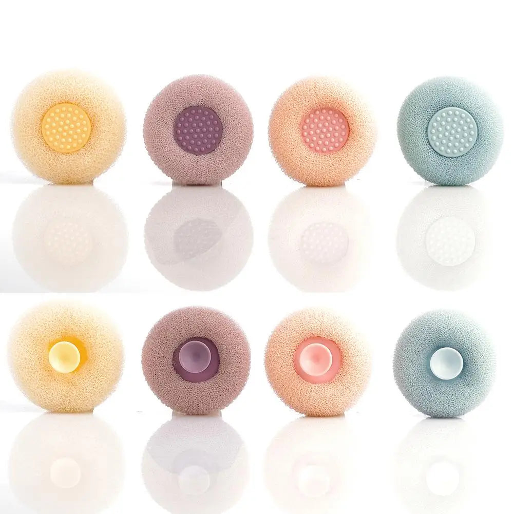 Round Sunflower Shower Ball Super Soft Massage Bath Ball with Suction Cup Brush Bath Towel Mud Sponge Bathroom Accessories