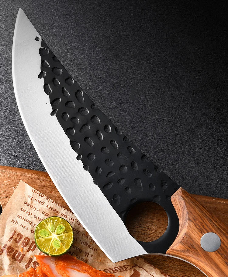 Hammered Forged Kitchen Knives Stainless Steel Butcher Boning Knife Sharp Household Meat Cleaver Vegetable Slicing Knife