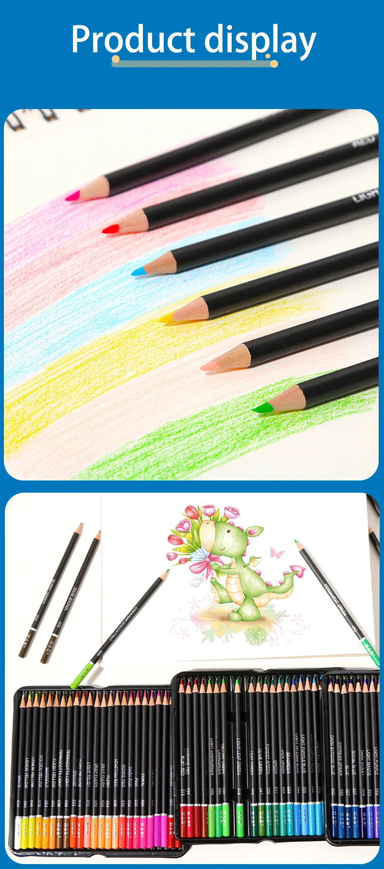 H&B Colored Pencils Set for Adult Coloring Books 24/72/120/180pcs Nontoxic Art Craft Supplies Ideal for Drawing Blending Shading