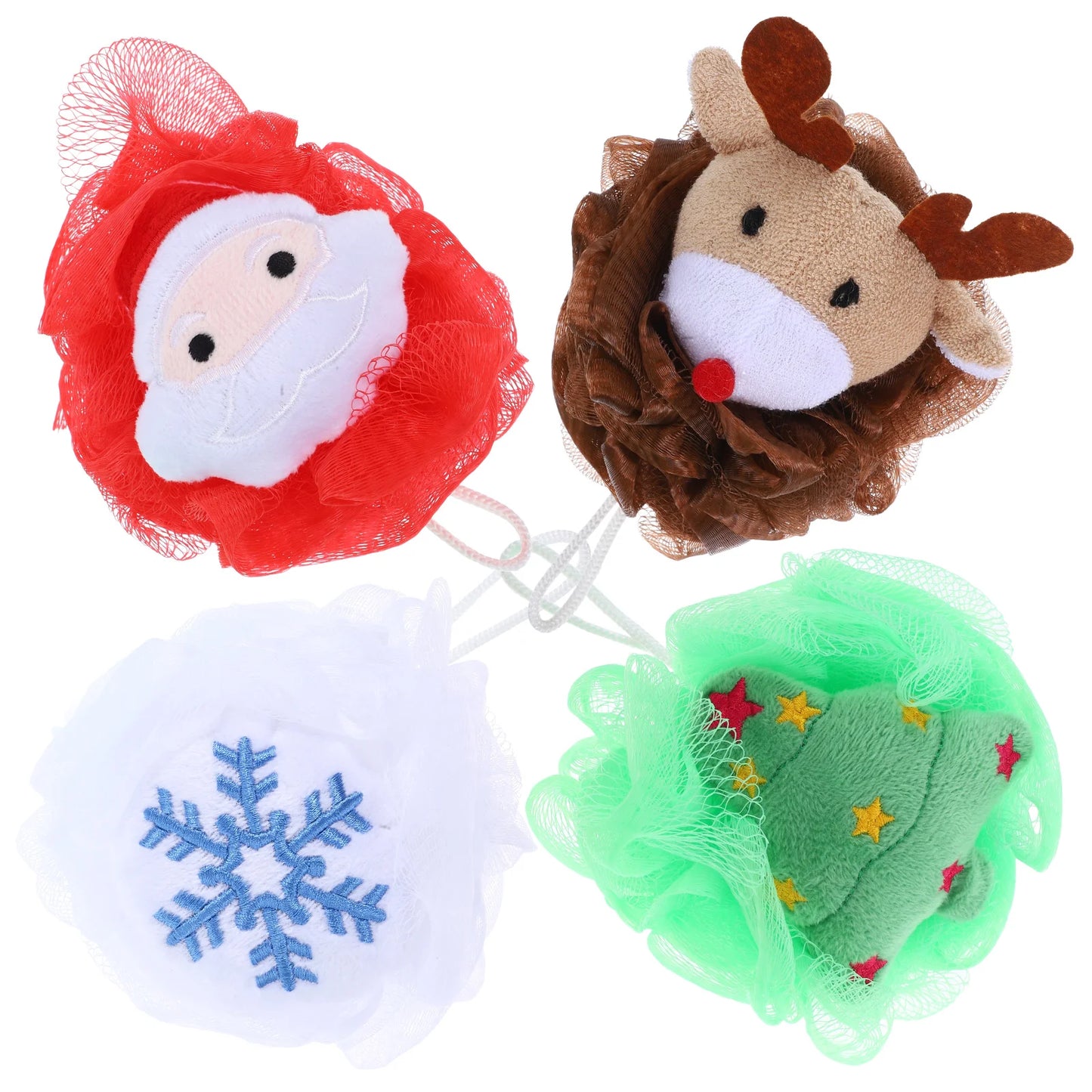 4 Pcs Bath Flower Shower Loofah for Body Bathing Skin Scrubber Ball Sponge Artifact Sponges Wash Exfoliating Balls Child