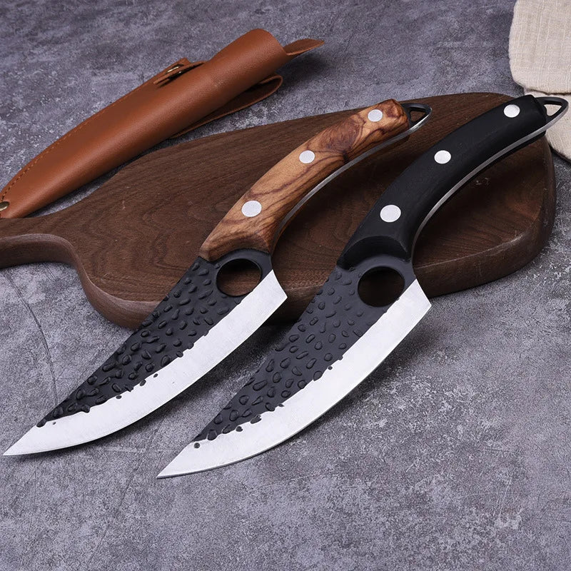 Hammered Forged Kitchen Knives Stainless Steel Butcher Boning Knife Sharp Household Meat Cleaver Vegetable Slicing Knife