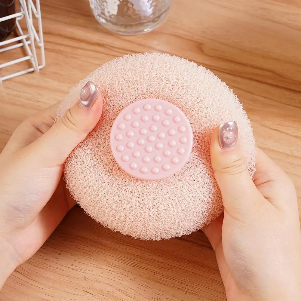 Round Sunflower Shower Ball Super Soft Massage Bath Ball with Suction Cup Brush Bath Towel Mud Sponge Bathroom Accessories