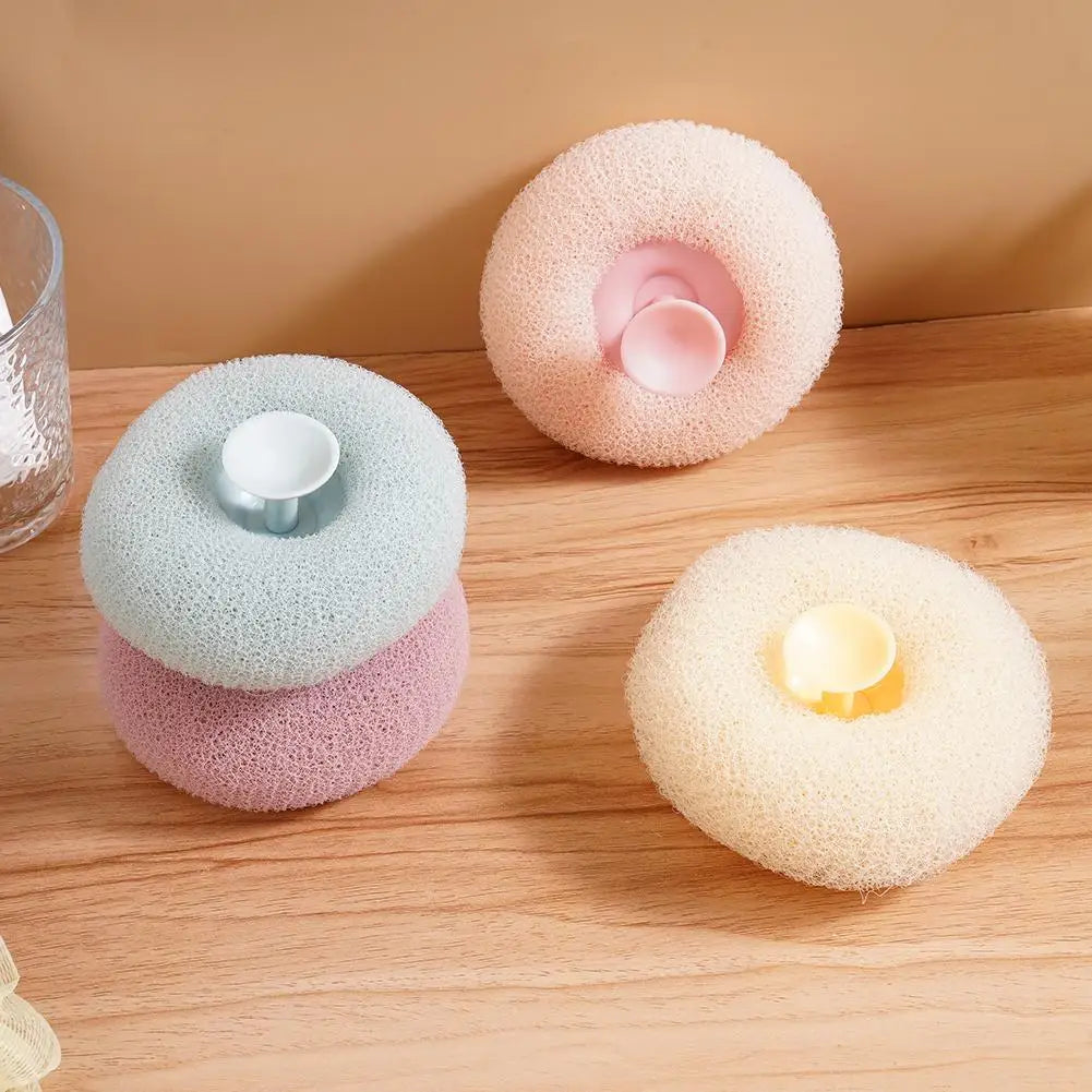 Round Sunflower Shower Ball Super Soft Massage Bath Ball with Suction Cup Brush Bath Towel Mud Sponge Bathroom Accessories