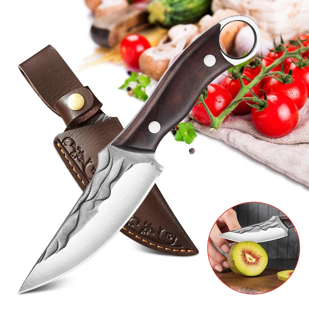 Hand Forged Stainless Steel Kitchen Knives Sharp Boning Knife Fruit Paring Utility Chef Slicing Bread Knife Kitchen Accessories