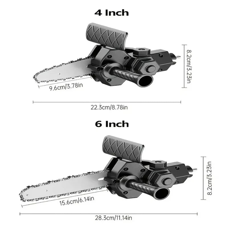 Mini Chainsaw Adapter For Electric Tools Portable Handheld Small Chainsaw Attachment For Gardening Branch Wood Cutter