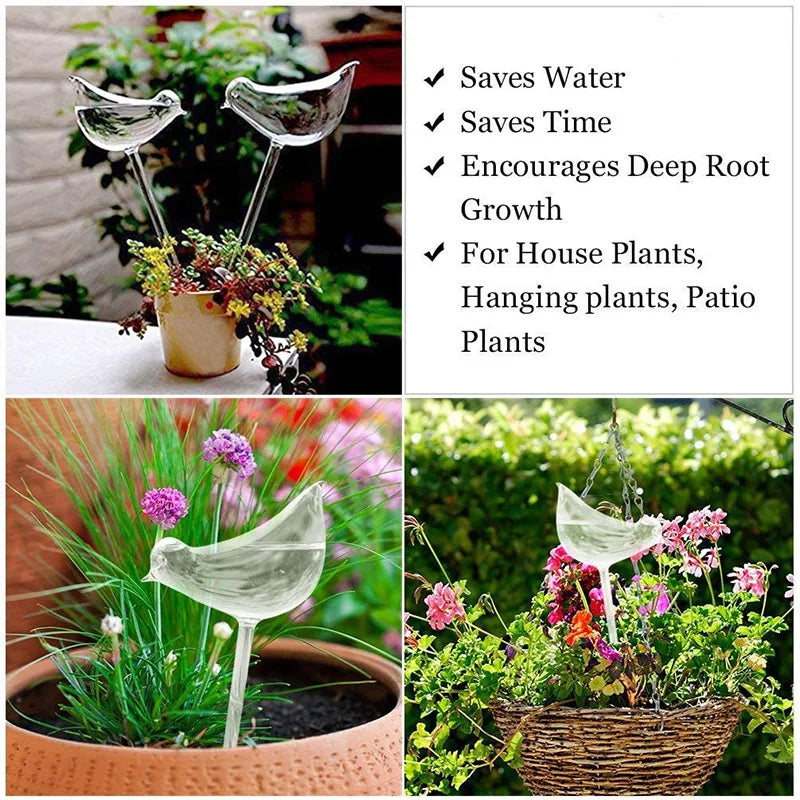 Automatic Plant Watering Bulbs Self Watering Ball/Bird Shape Water Device Drip Irrigation System for Home Garden Flower Plants