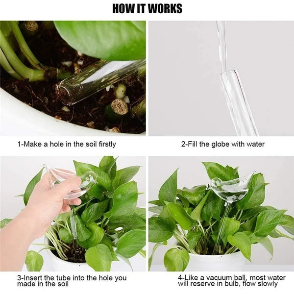 Garden Plant Watering Device Glass Flowers Water Feeder Automatic Self Watering Devices Bird Star Mushroom Design Plant Waterer