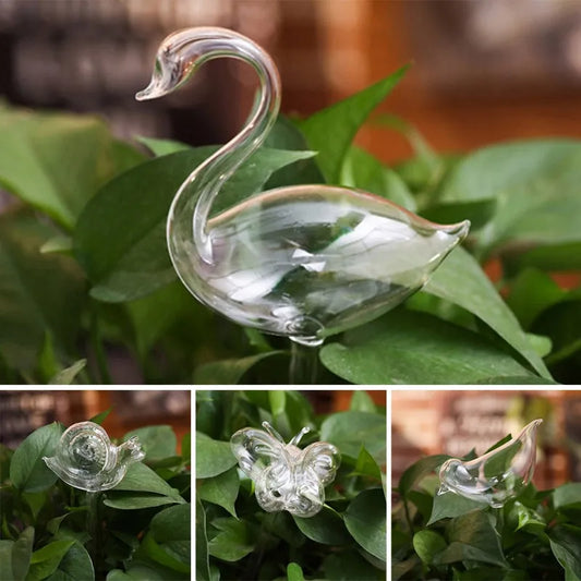 Automatic Plant  Watering Device Animal Shape Self Watering Ball Clear Glass Aqua Bulbs Flowerpot Drip Irrigation Device