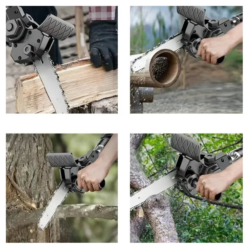 Mini Chainsaw Adapter For Electric Tools Portable Handheld Small Chainsaw Attachment For Gardening Branch Wood Cutter