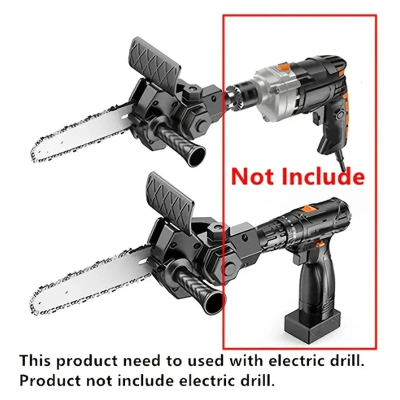 Mini Chainsaw Adapter For Electric Tools Portable Handheld Small Chainsaw Attachment For Gardening Branch Wood Cutter