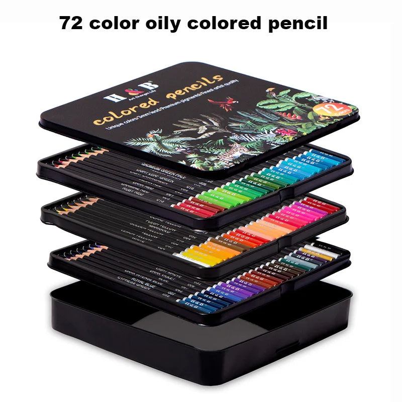 H&B Colored Pencils Set for Adult Coloring Books 24/72/120/180pcs Nontoxic Art Craft Supplies Ideal for Drawing Blending Shading