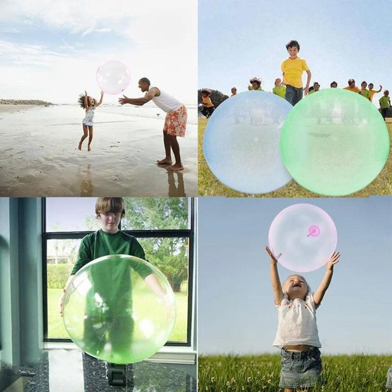 Bubble Ball Reusable Children Outdoor Soft Inflatable Giant Elastic Water-filled Ball Balloon Toy for Beach Fun Party Game Gifts