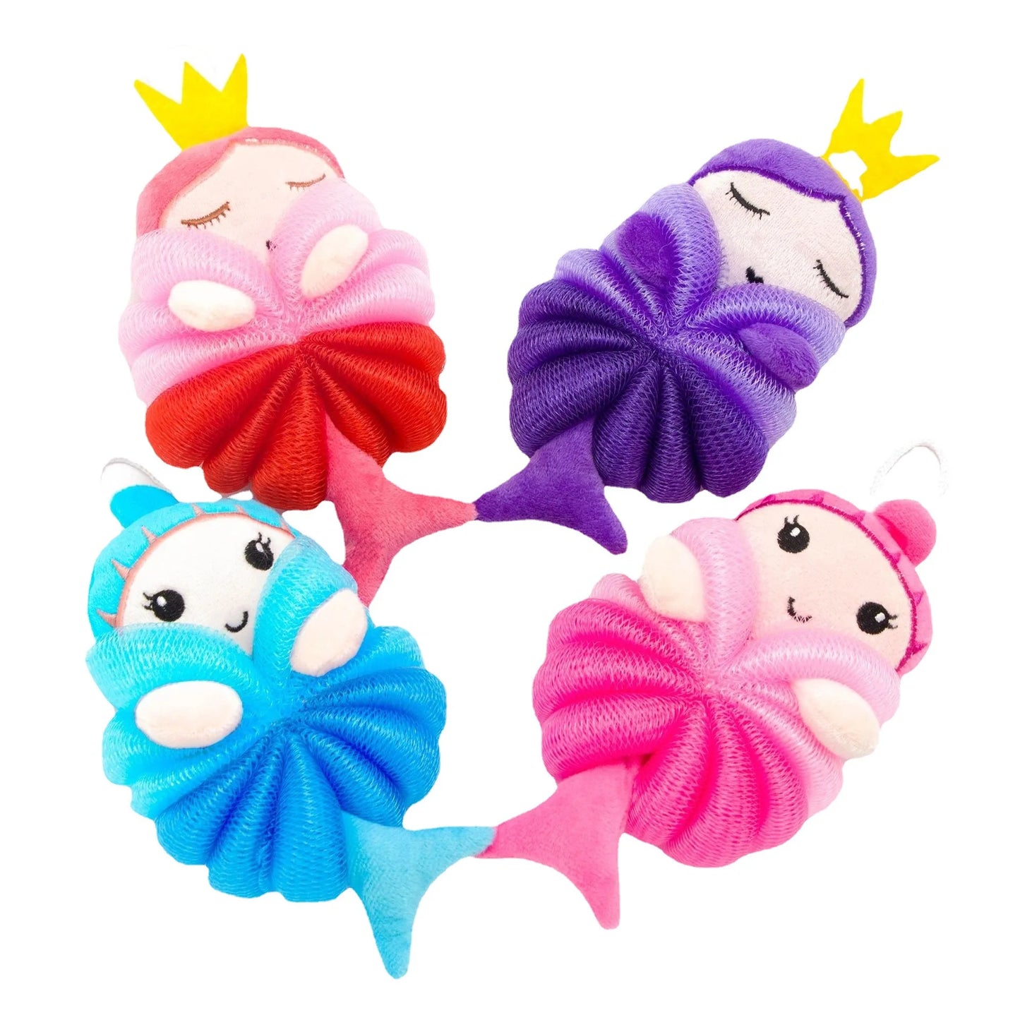 Bath Flower Children's Bathing Ball Baby Cute Cartoon Mermaid Soft Without Scattered Bath Flower Ball Bathroom Products